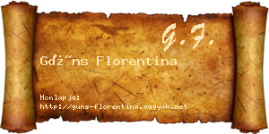 Güns Florentina névjegykártya